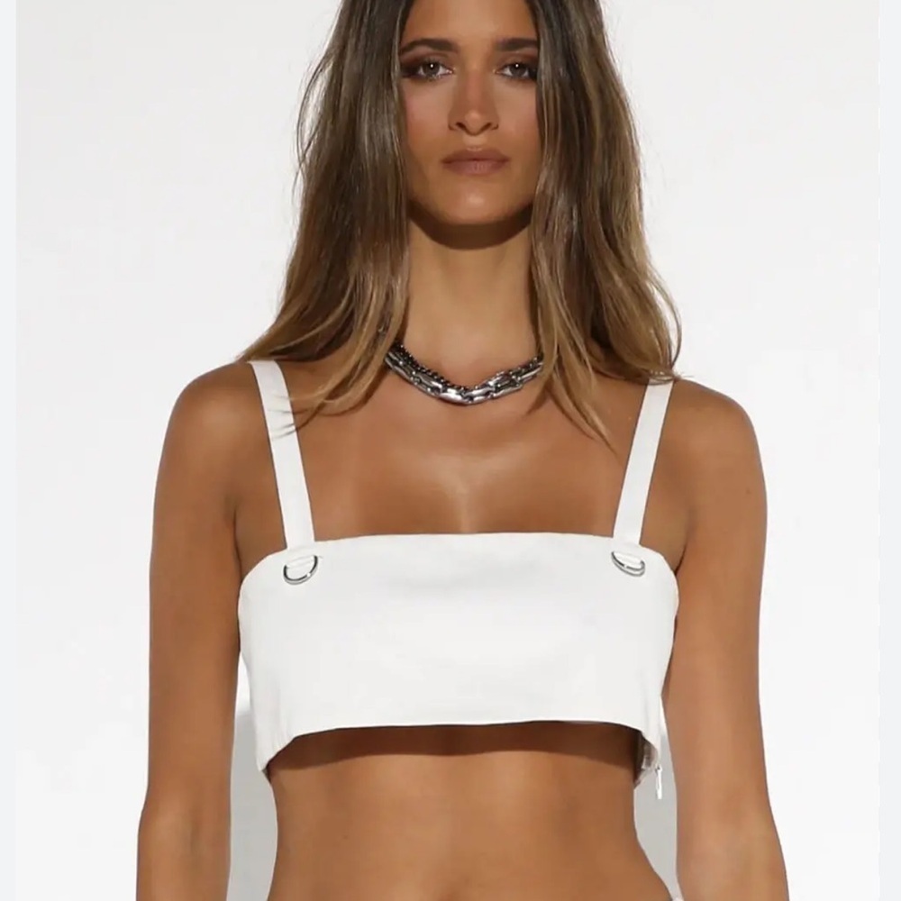 NWT By DYLN White Velah Crop Top
